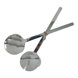 Round Silver Salad Servers 2pc 27.5x6x2.5cm