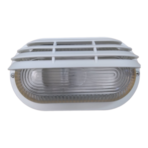 White Shell PVC Bulkhead With Clear Glass Cover