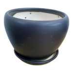 Matt Black Planter With Base 19x16cm