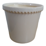Beige Ceramic Planter With White Rim 20x17cm