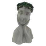 Girl With Green Leaf Crown Planter 26x41cm