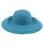 Turquoise Adjustable Scrunchie Hat With White Dots 58cm