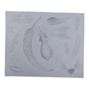 Silicone Assorted Feather Shapes Mould 10x12.5cm