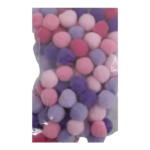 Small Pink & Purple Pom-Poms 10mm