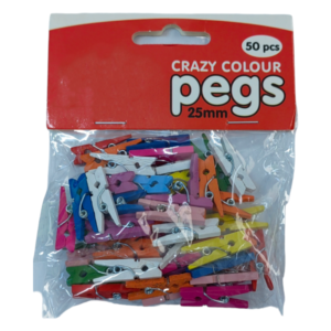 Crazy Colour Pegs 2.5cm 50pc