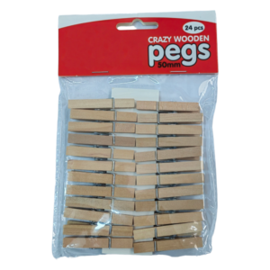 Crazy Wooden Pegs 5cm 24pc