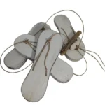 Hanging Decoration 4 White Wooden Sandals On String_O-STR-1004WH_4