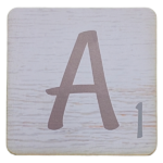 White Scrabble Block Letter A