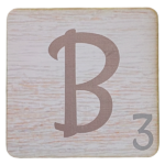 White Scrabble Block Letter B