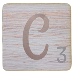 White Scrabble Block Letter C