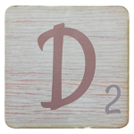 White Scrabble Block Letter D