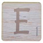 White Scrabble Block Letter E