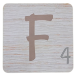 White Scrabble Block Letter F