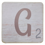 White Scrabble Block Letter G