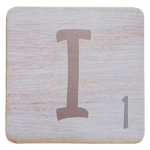 White Scrabble Block Letter I