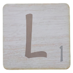 White Scrabble Block Letter L