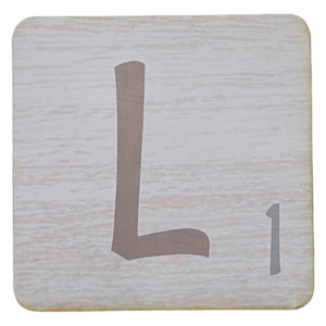 White Scrabble Block Letter L