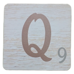 White Scrabble Block Letter Q