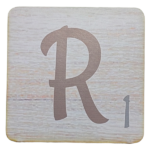 White Scrabble Block Letter R