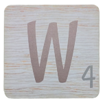 White Scrabble Block Letter W