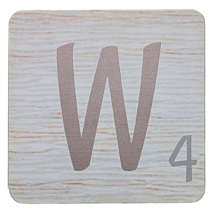 White Scrabble Block Letter W