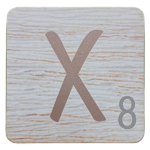 White Scrabble Block Letter X