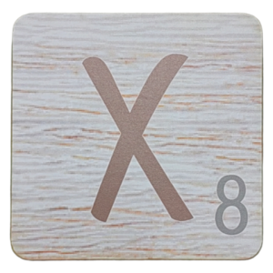 White Scrabble Block Letter X