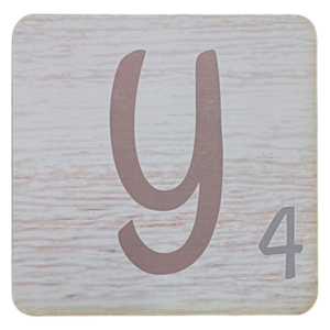 White Scrabble Block Letter Y