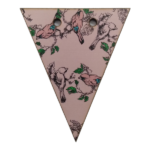Pink Birds Bunting Tag 5x6cm