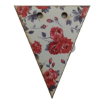 Red Flowers Bunting Tag 5x6cm