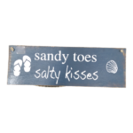 Wooden Board Sandy Toes Salty Kisses