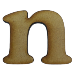 Laser Cut Wooden Letter "n" 1.5cm