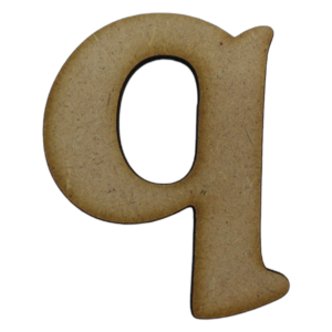 Laser Cut Wooden Letter "q" 1.5cm