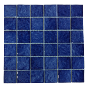 Ripple Blue Glazed Porcelain Mosaic Tiles (30x30cm Sheet)
