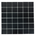 Matt Black Glazed Porcelain Mosaic Tiles (30x30cm Sheet)