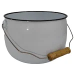 Enamel Pot with Wooden Handle White_F2032M_2