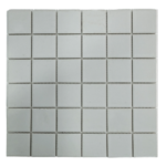 Matt Light Grey Glazed Porcelain Mosaic Tiles (Sheet Size: 30x30cm)