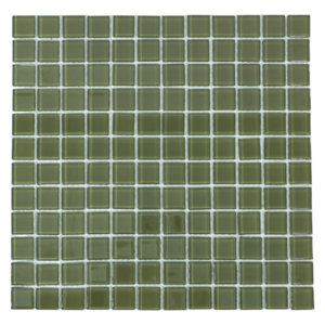 Olive Crystal Glass Mosaic Tiles (Sheet Size: 30x30cm)