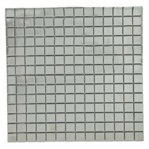 Silver Metallic Glass Mosaic Tiles (Sheet Size: 30x30cm