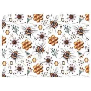 Bees, Honeycombs & Flowers - Disposable Placemat 30 x 42cm | 24pc