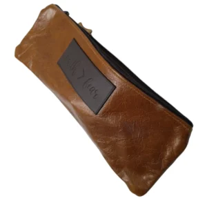 Tan Leather Pencil Bag Faith over Fear_EDLPBAG10_1