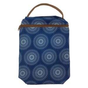 Indigo Shweshwe Zip Wine Cooler Bag (32cm x 23.5cm)