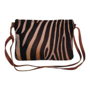 Zebra Print Leather Shoulder Bag
