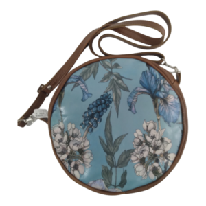 Round Summer Garden Leather Shoulder Bag