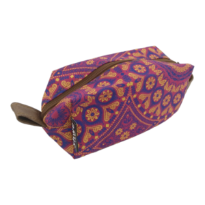 Fiesta Toiletry Bag With Leather Strap 20x12x10cm