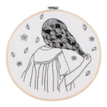 Girl With Braids Embroidery Art Kit