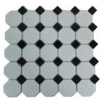 Mosaic Tile (Victorian) | Black & White Gloss (30x30cm)