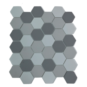 Mosaic Tile (Hexagon) | Light Grey Mix (30x30cm)
