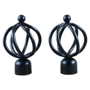 Finishing Touches Gypsey Basket Curtain Finial Black 28mm_GYPFBB