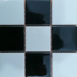 Porcelain Mosaic Tile Black and White Chess 15 x 15cm_BDR054B_1